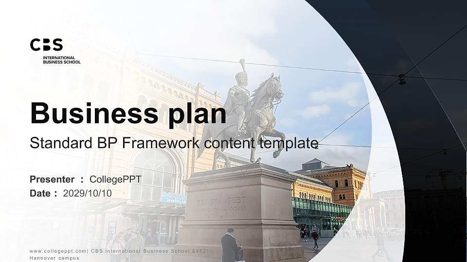 CBS International Business School – Hannover campus Competition/Entrepreneurship Contest PPT Template16:9 ratio PPT effect preview image