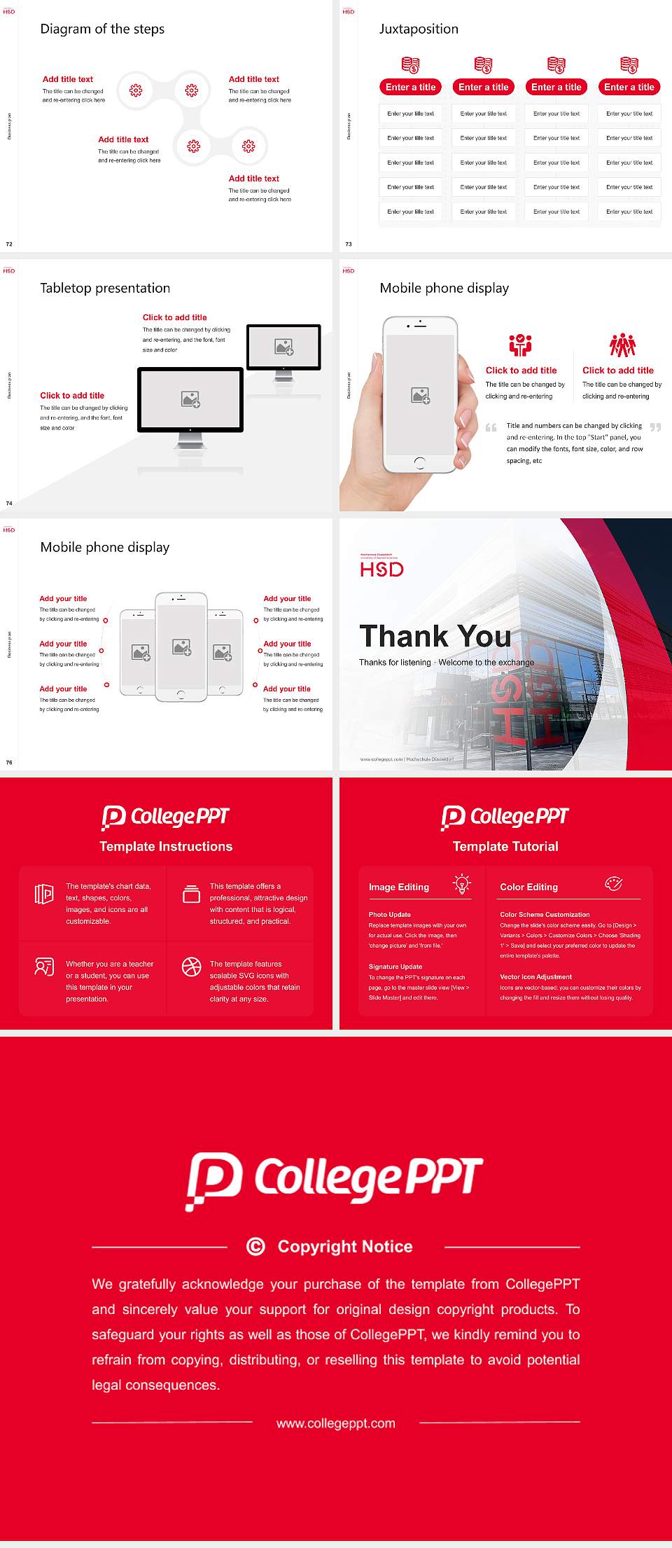 Hochschule Düsseldorf Competition/Entrepreneurship Contest PPT Template4:3 ratio PPT effect preview image9