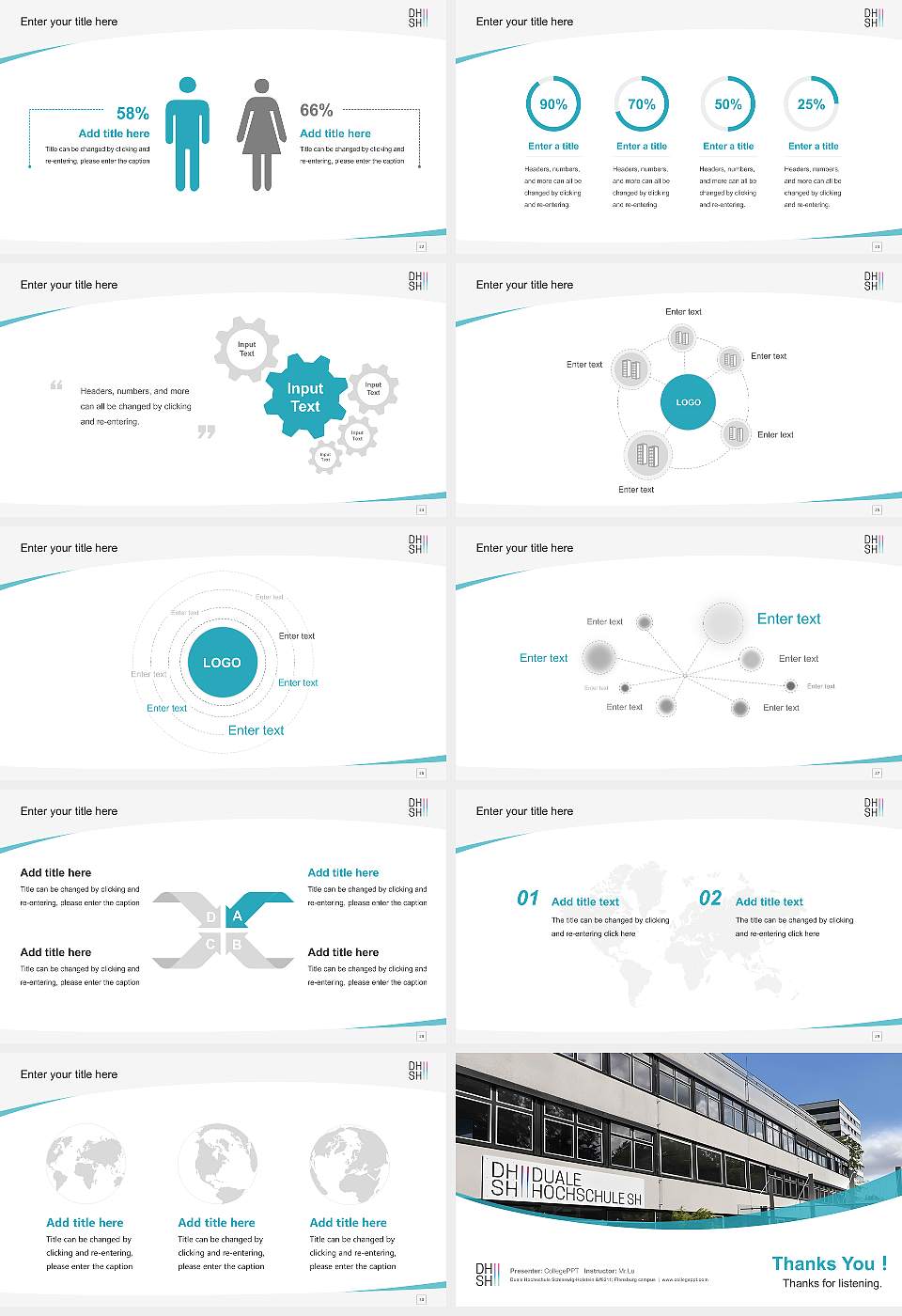 Duale Hochschule Schleswig-Holstein – Flensburg campus Course/Courseware Creation PPT Template16:9 ratio PPT effect preview image4