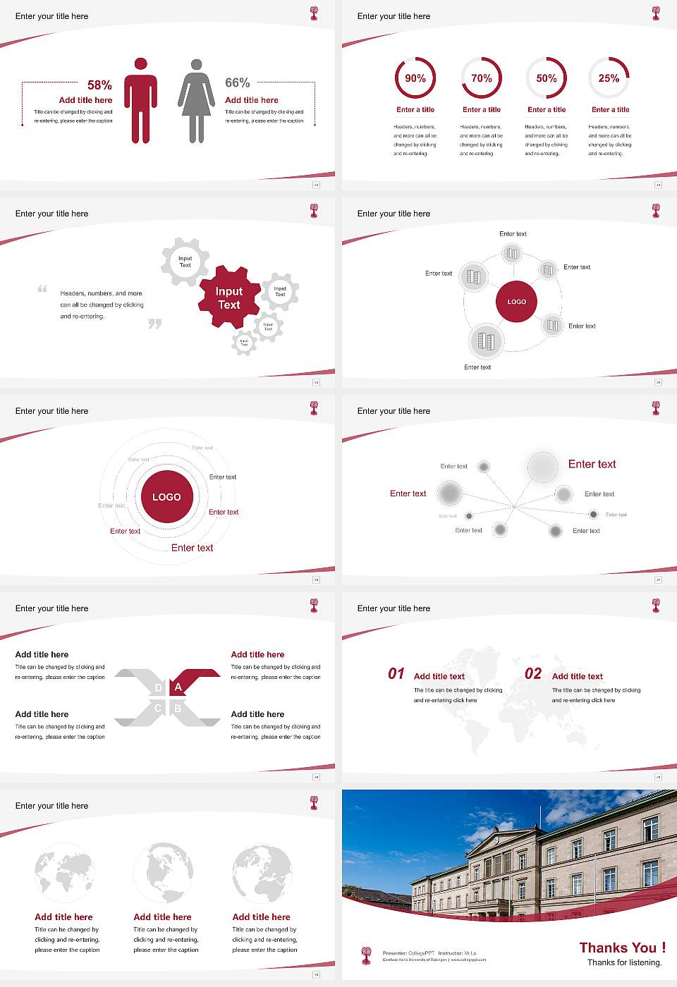Eberhard Karls University of Tübingen Course/Courseware Creation PPT Template16:9 ratio PPT effect preview image4