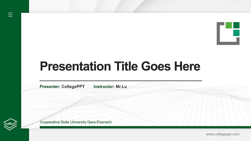 Cooperative State University Gera-Eisenach Thesis Proposal/Graduation Defense PPT Template16:9 ratio PPT effect preview image