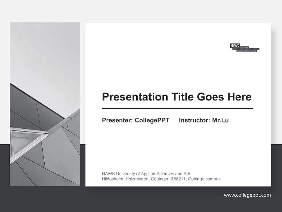 HAWK University of Applied Sciences and Arts Hildesheim_Holzminden_Göttingen – Göttinge campus General PPT Template4:3 ratio PPT effect preview image6