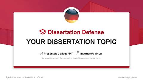 German University for Prevention and Health Management Graduation Thesis Defense PPT Template