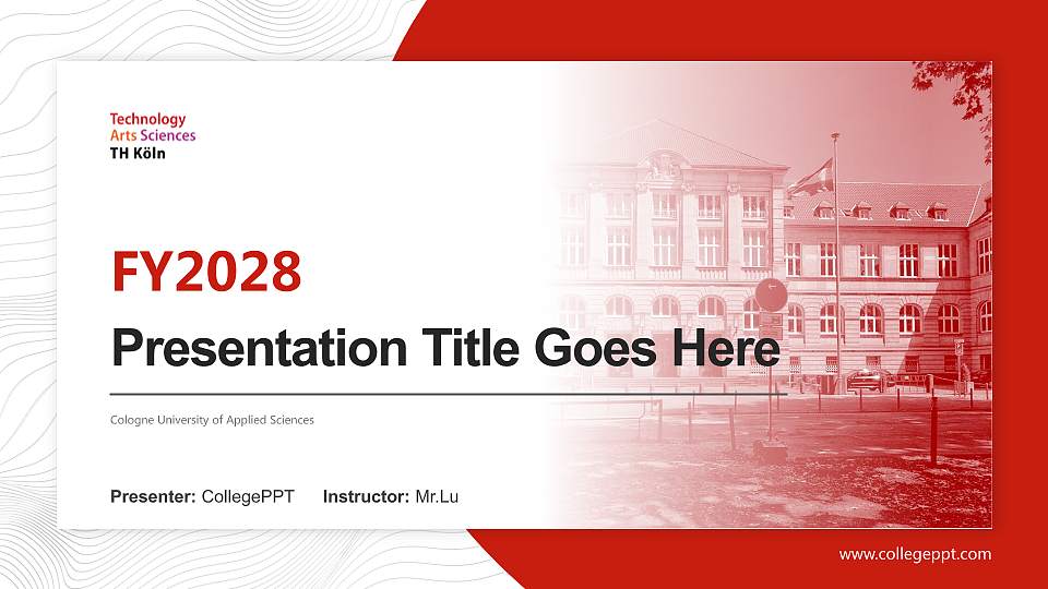Cologne University of Applied Sciences Academic Presentation/Research Findings Report PPT Template16:9 ratio PPT effect preview image