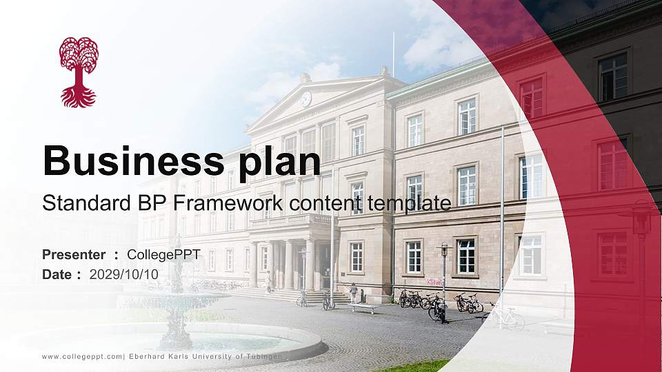 Eberhard Karls University of Tübingen Competition/Entrepreneurship Contest PPT Template16:9 ratio PPT effect preview image