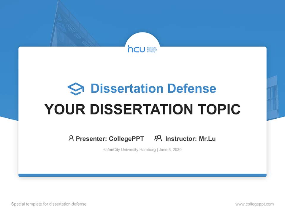 HafenCity University Hamburg Graduation Thesis Defense PPT Template4:3 ratio PPT effect preview image7