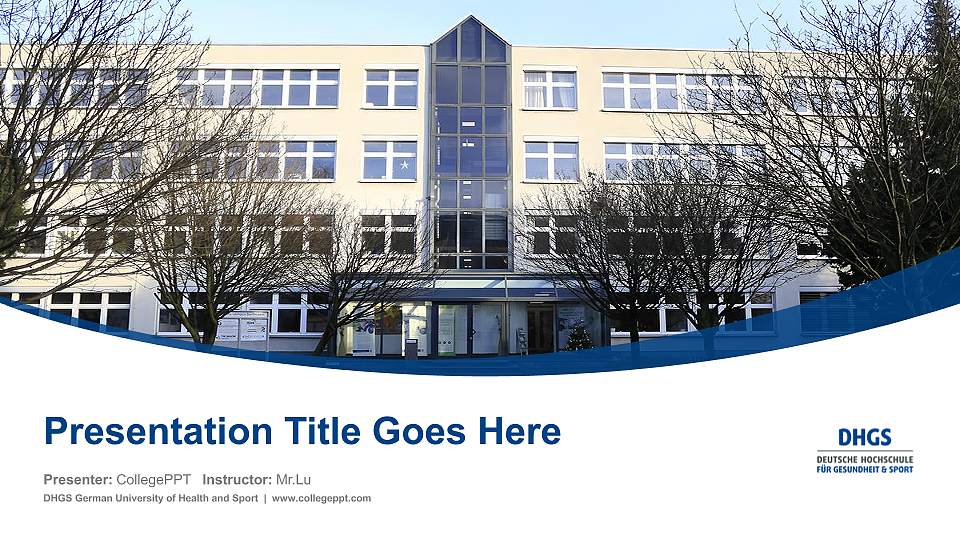 DHGS German University of Health and Sport Course/Courseware Creation PPT Template16:9 ratio PPT effect preview image