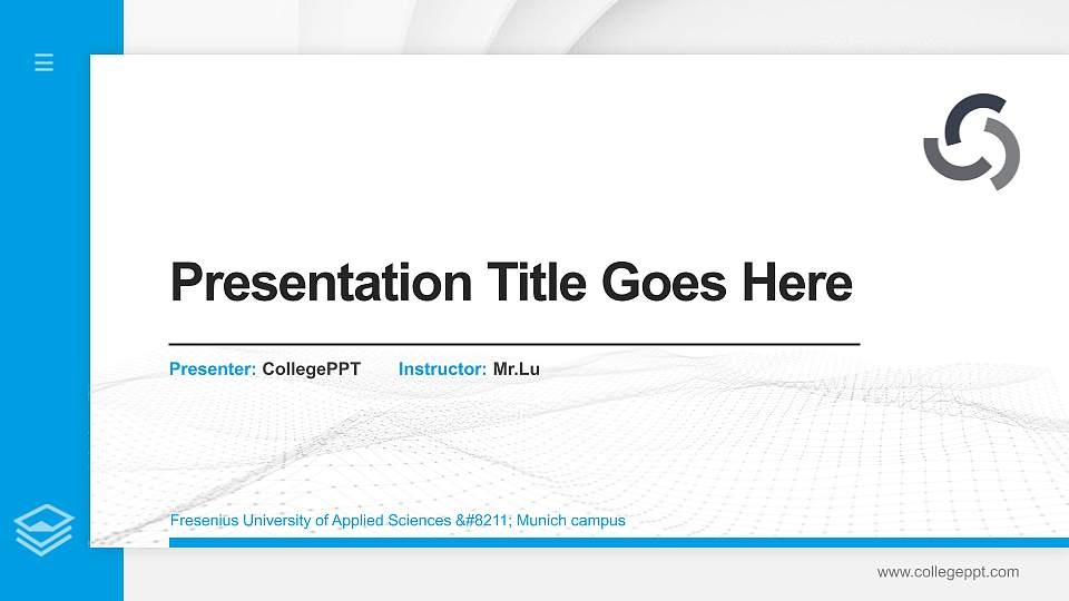 Fresenius University of Applied Sciences – Munich campus Thesis Proposal/Graduation Defense PPT Template16:9 ratio PPT effect preview image