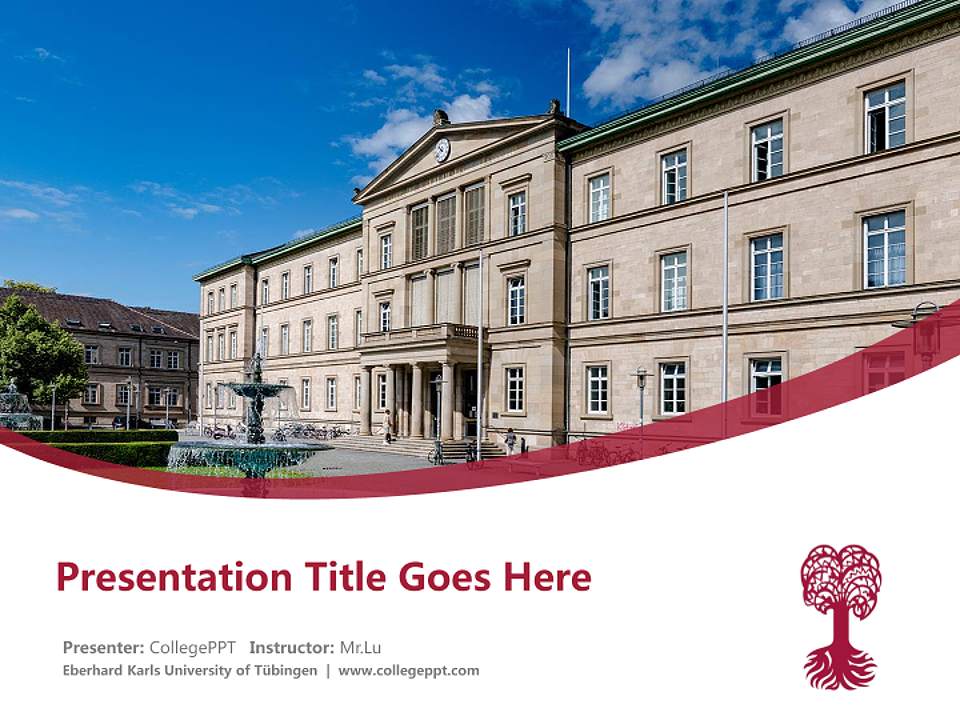 Eberhard Karls University of Tübingen Course/Courseware Creation PPT Template4:3 ratio PPT effect preview image5