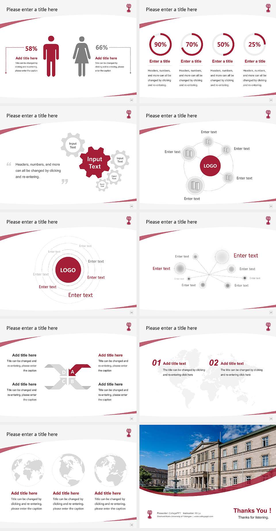 Eberhard Karls University of Tübingen Course/Courseware Creation PPT Template4:3 ratio PPT effect preview image4