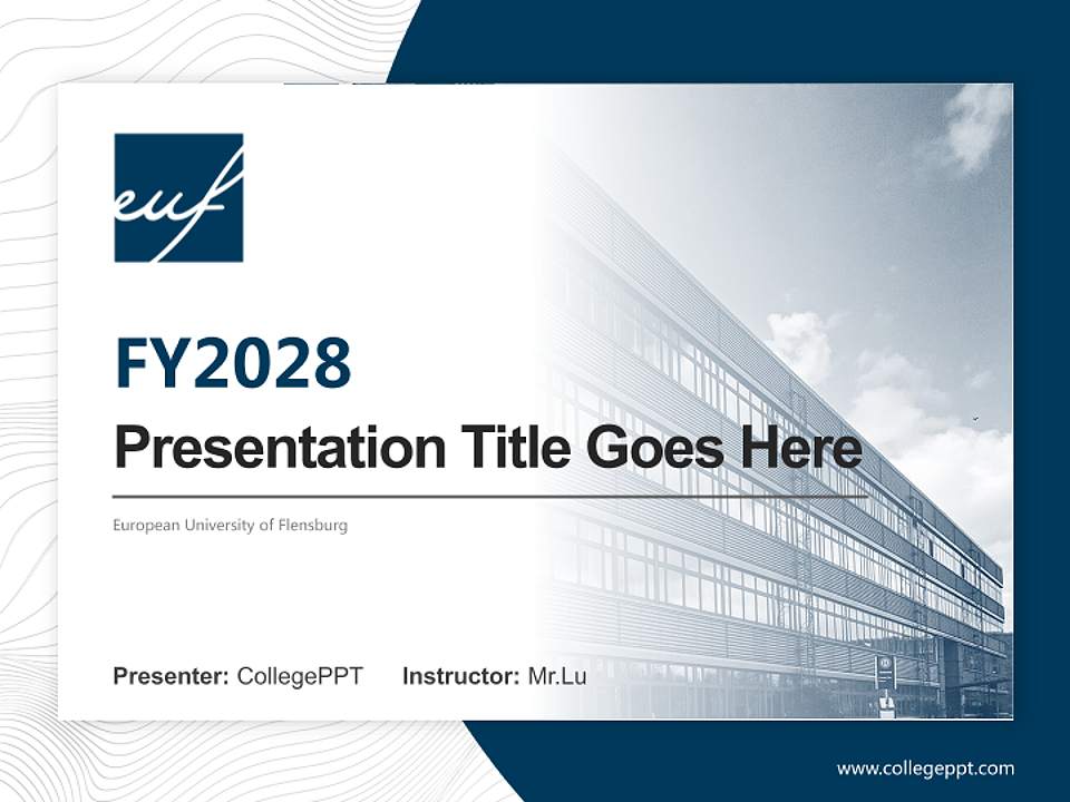 European University of Flensburg Academic Presentation/Research Findings Report PPT Template4:3 ratio PPT effect preview image5