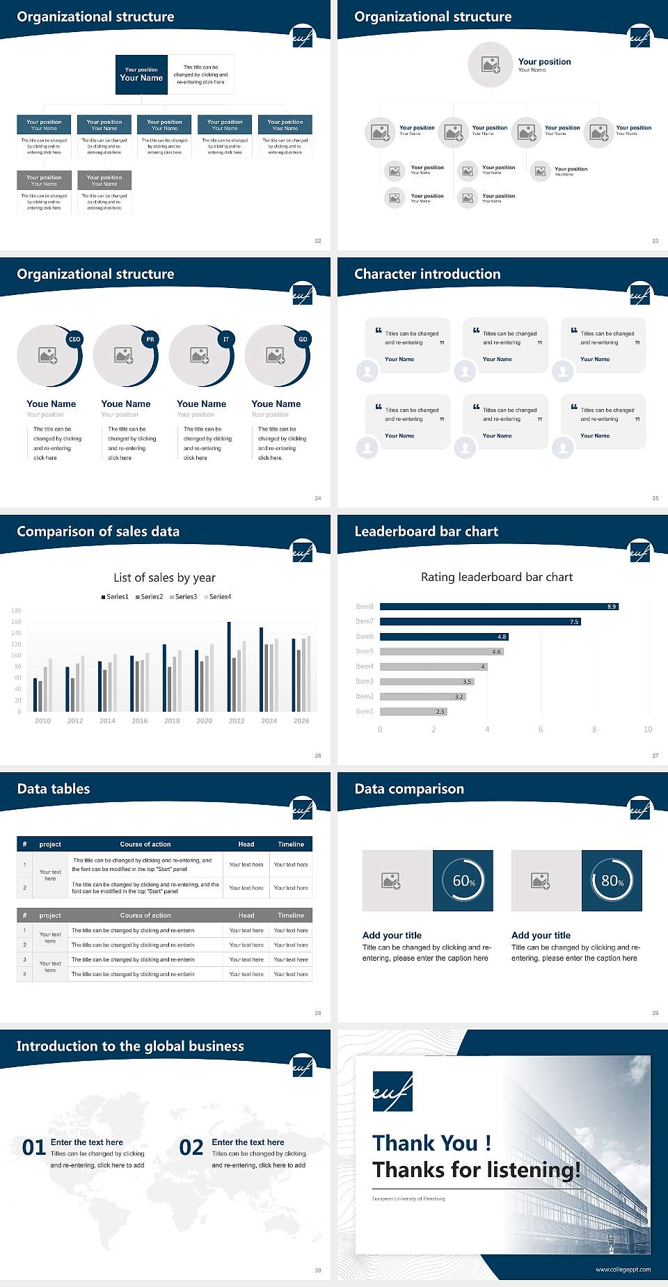 European University of Flensburg Academic Presentation/Research Findings Report PPT Template4:3 ratio PPT effect preview image4