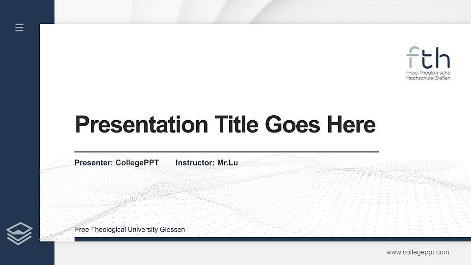 Free Theological University Giessen Thesis Proposal/Graduation Defense PPT Template16:9 ratio PPT effect preview image