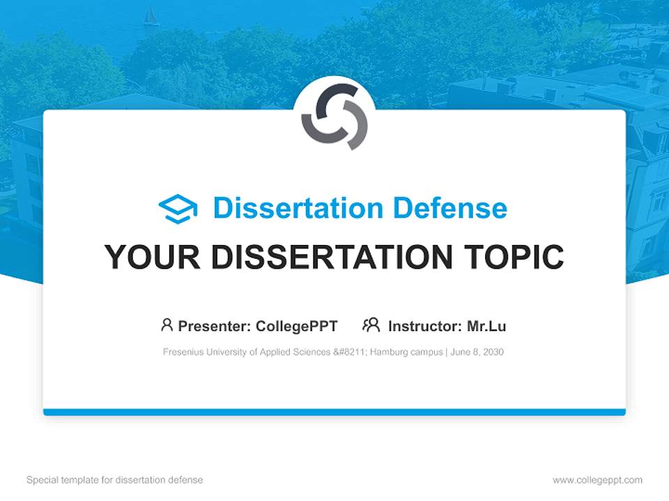 Fresenius University of Applied Sciences – Hamburg campus Graduation Thesis Defense PPT Template4:3 ratio PPT effect preview image7