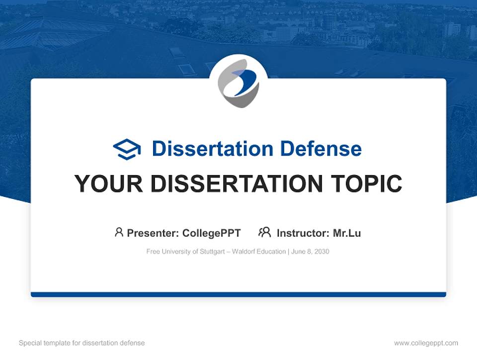 Free University of Stuttgart – Waldorf Education Graduation Thesis Defense PPT Template4:3 ratio PPT effect preview image7