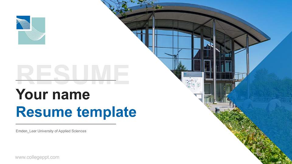 Emden_Leer University of Applied Sciences Resume PPT Template16:9 ratio PPT effect preview image