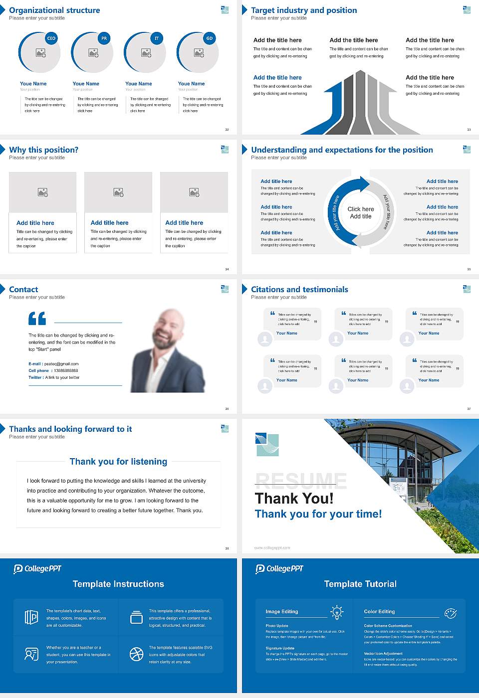 Emden_Leer University of Applied Sciences Resume PPT Template16:9 ratio PPT effect preview image4