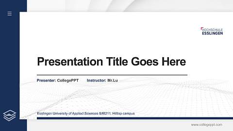 Esslingen University of Applied Sciences – Hilltop campus Thesis Proposal/Graduation Defense PPT Template
