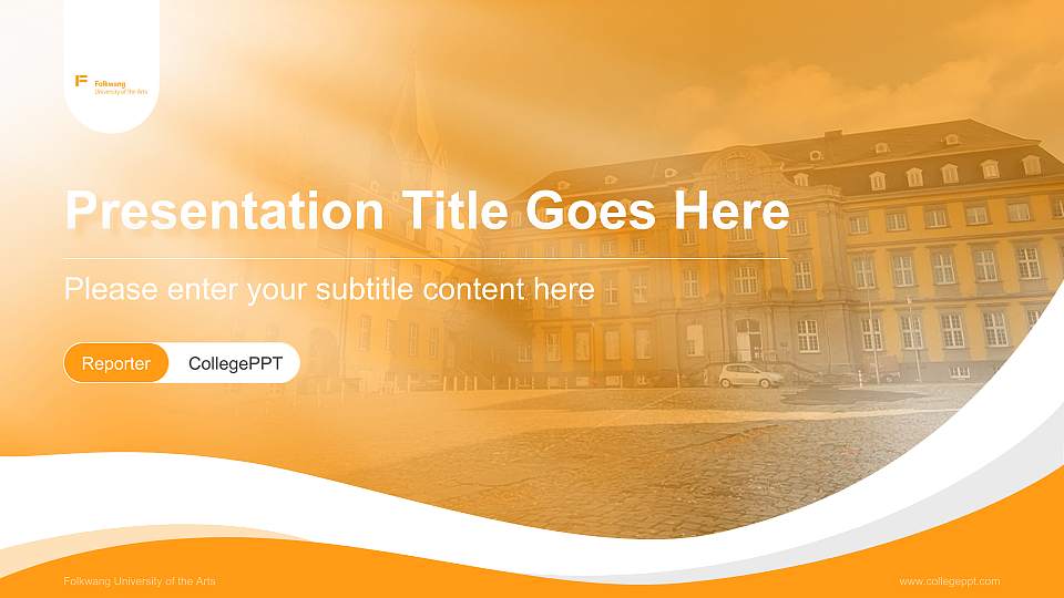 Folkwang University of the Arts Lecture Sharing and Networking Event PPT Template16:9 ratio PPT effect preview image