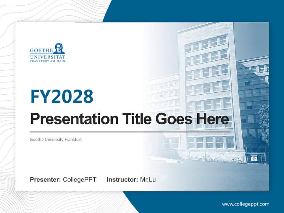 Goethe University Frankfurt Academic Presentation/Research Findings Report PPT Template4:3 ratio PPT effect preview image5