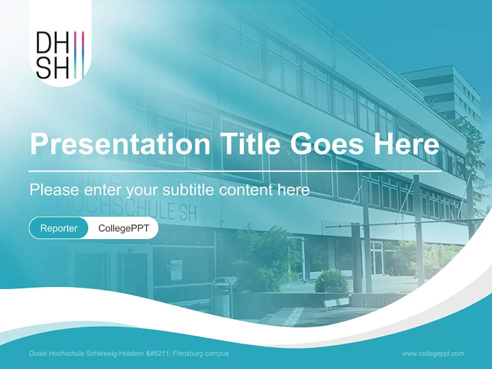Duale Hochschule Schleswig-Holstein – Flensburg campus Lecture Sharing and Networking Event PPT Template4:3 ratio PPT effect preview image4