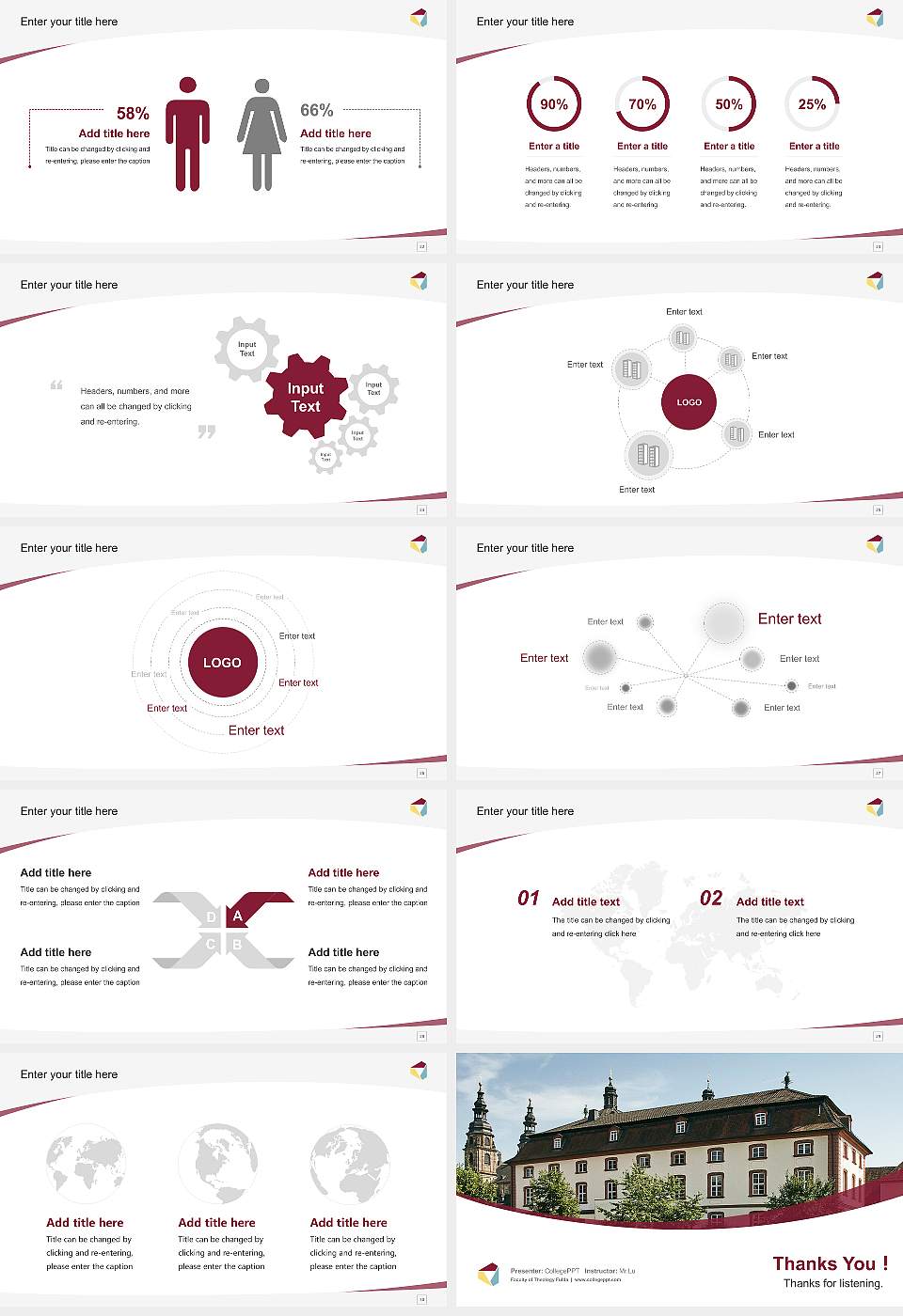 Faculty of Theology Fulda Course/Courseware Creation PPT Template16:9 ratio PPT effect preview image4