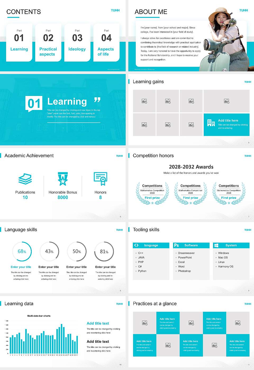 Hamburg University of Technology National Scholarship Defense PPT Template16:9 ratio PPT effect preview image2