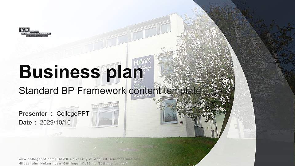 HAWK University of Applied Sciences and Arts Hildesheim_Holzminden_Göttingen – Göttinge campus Competition/Entrepreneurship Contest PPT Template16:9 ratio PPT effect preview image