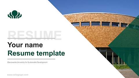 Eberswalde University for Sustainable Development Resume PPT Template