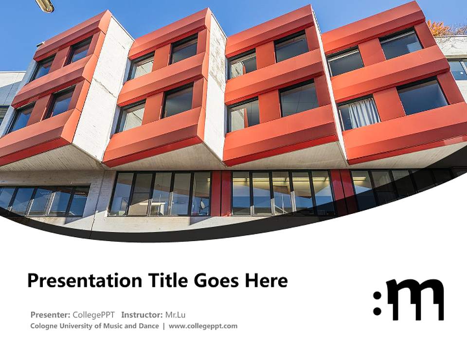 Cologne University of Music and Dance Course/Courseware Creation PPT Template4:3 ratio PPT effect preview image5