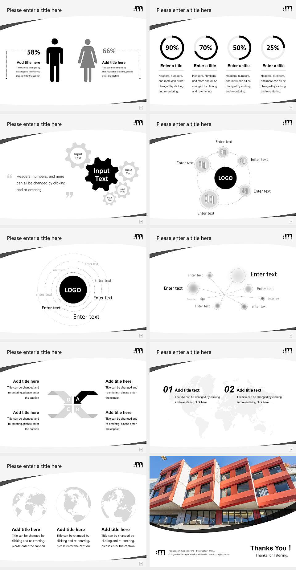 Cologne University of Music and Dance Course/Courseware Creation PPT Template4:3 ratio PPT effect preview image4