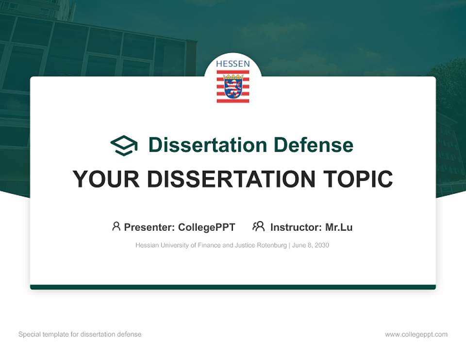 Hessian University of Finance and Justice Rotenburg Graduation Thesis Defense PPT Template4:3 ratio PPT effect preview image7