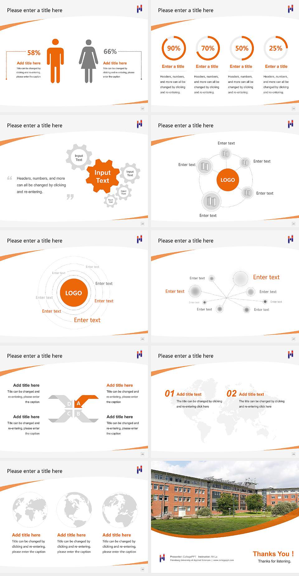 Flensburg University of Applied Sciences Course/Courseware Creation PPT Template4:3 ratio PPT effect preview image4