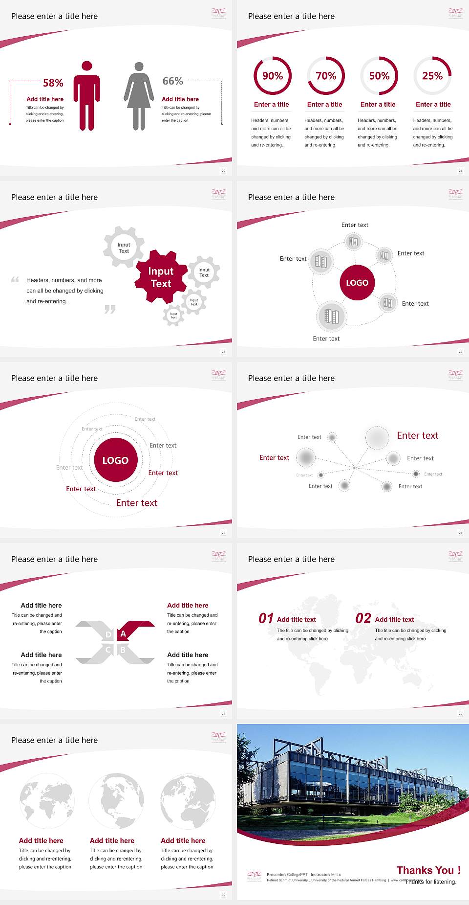Helmut Schmidt University _ University of the Federal Armed Forces Hamburg Course/Courseware Creation PPT Template4:3 ratio PPT effect preview image4