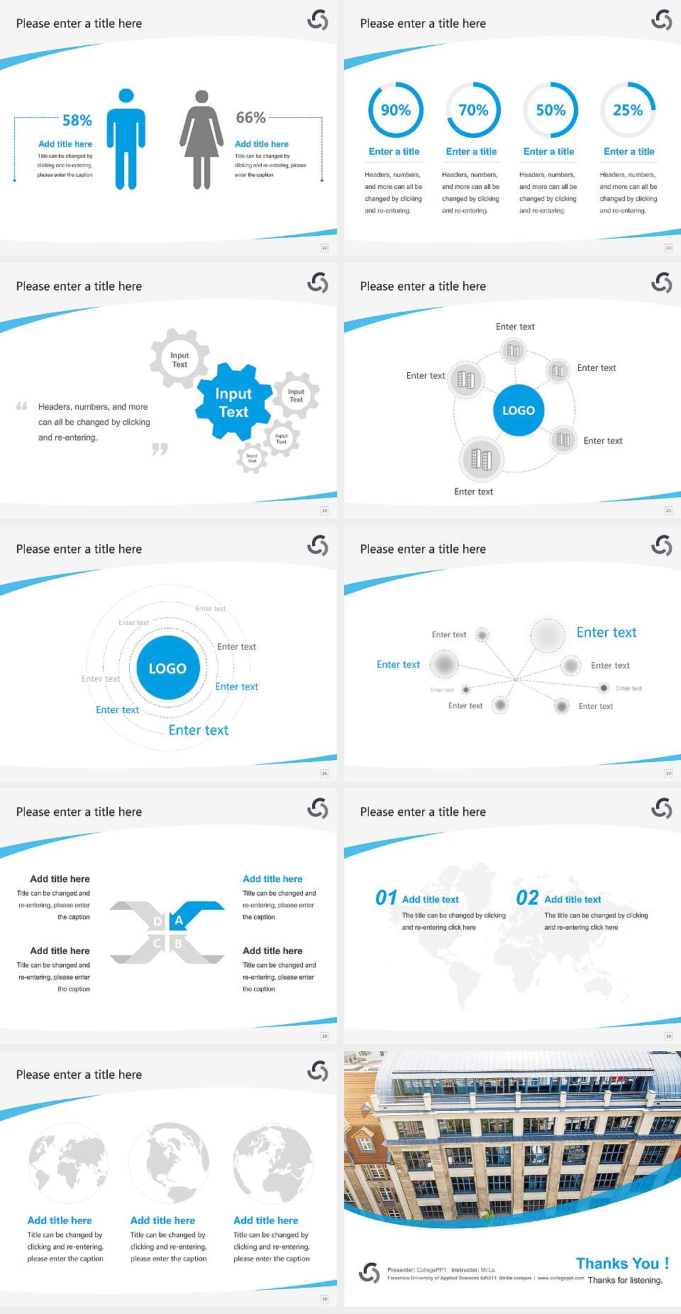 Fresenius University of Applied Sciences – Berlin campus Course/Courseware Creation PPT Template4:3 ratio PPT effect preview image4