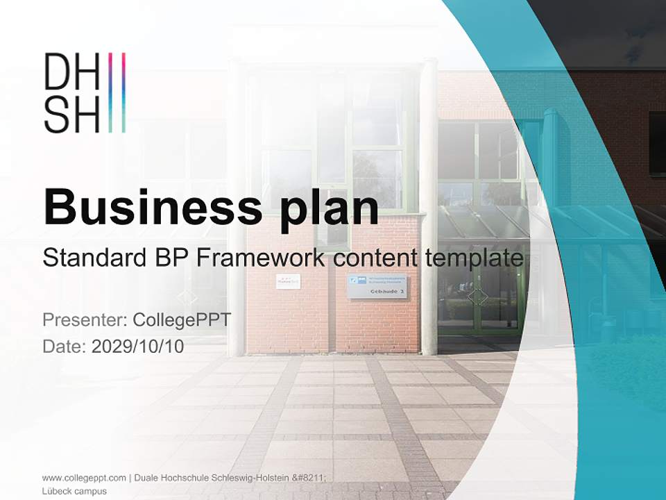 Duale Hochschule Schleswig-Holstein – Lübeck campus Competition/Entrepreneurship Contest PPT Template4:3 ratio PPT effect preview image9