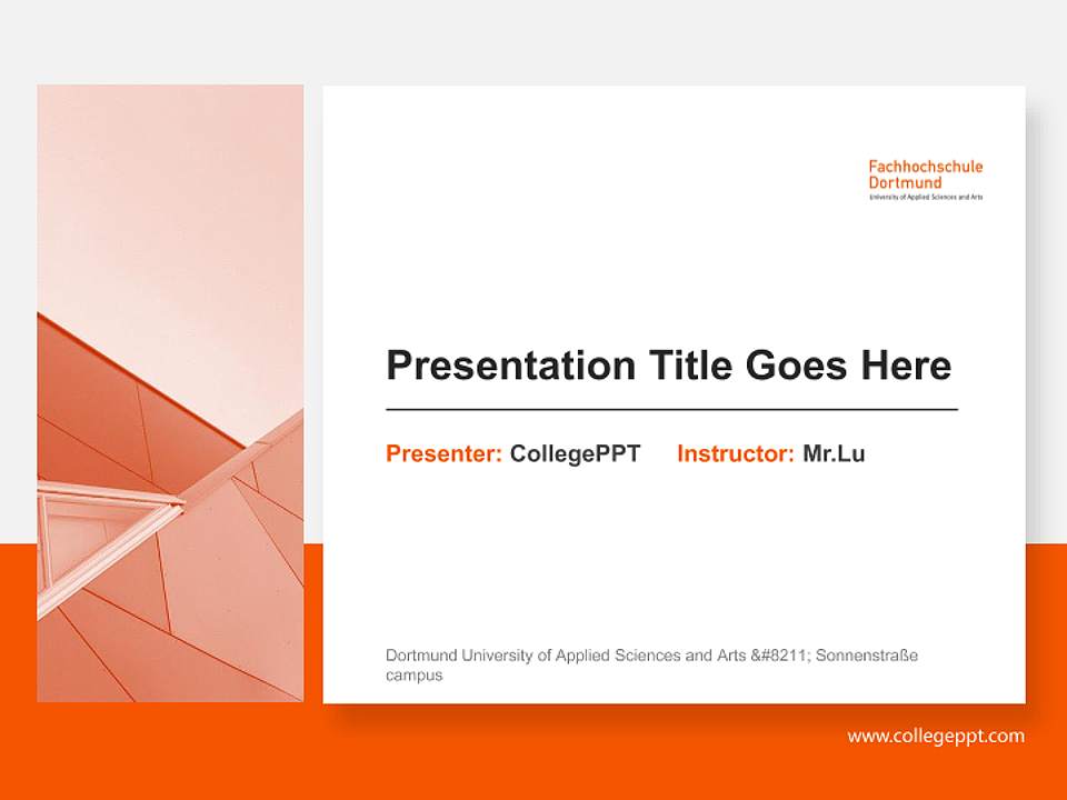 Dortmund University of Applied Sciences and Arts – Sonnenstraße campus General PPT Template4:3 ratio PPT effect preview image6