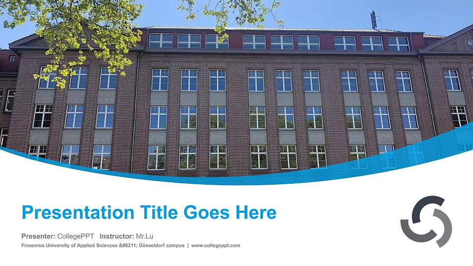 Fresenius University of Applied Sciences – Düsseldorf campus Course/Courseware Creation PPT Template16:9 ratio PPT effect preview image