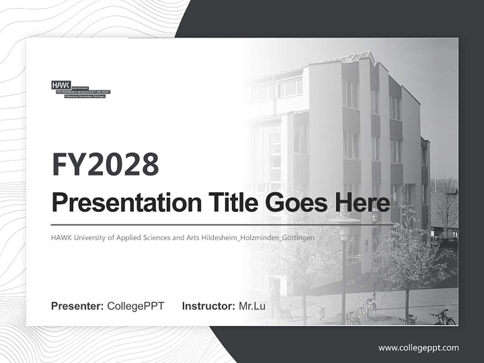 HAWK University of Applied Sciences and Arts Hildesheim_Holzminden_Göttingen Academic Presentation/Research Findings Report PPT Template4:3 ratio PPT effect preview image5