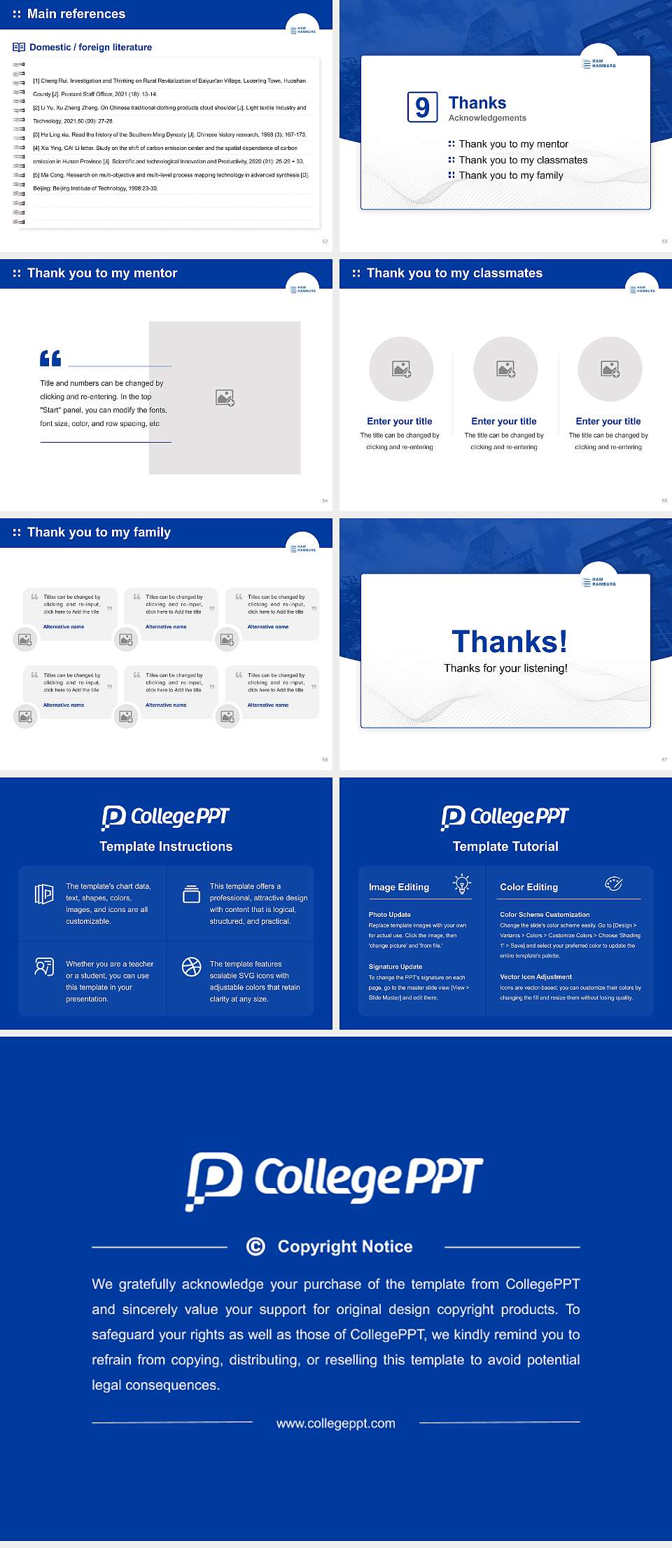 Hamburg University of Applied Sciences Graduation Thesis Defense PPT Template4:3 ratio PPT effect preview image7