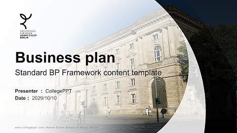 Hanns Eisler School of Music Berlin Competition/Entrepreneurship Contest PPT Template