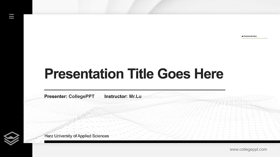 Harz University of Applied Sciences Thesis Proposal/Graduation Defense PPT Template16:9 ratio PPT effect preview image