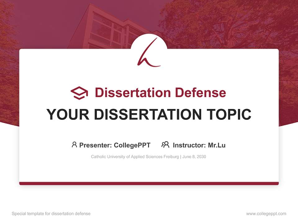 Catholic University of Applied Sciences Freiburg Graduation Thesis Defense PPT Template4:3 ratio PPT effect preview image7