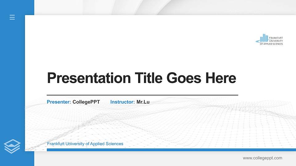 Frankfurt University of Applied Sciences Thesis Proposal/Graduation Defense PPT Template16:9 ratio PPT effect preview image
