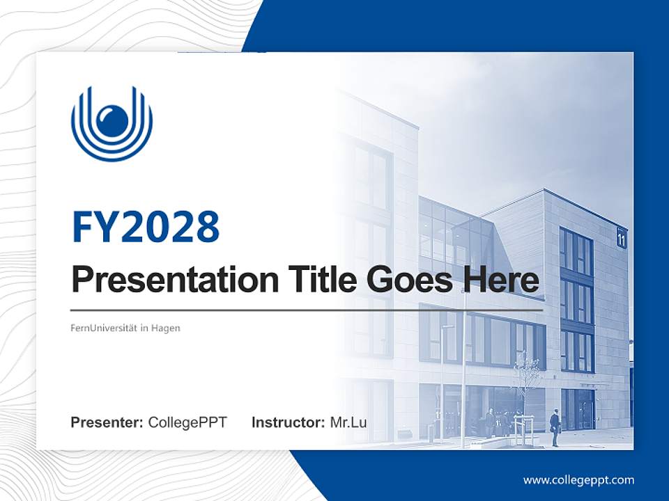 FernUniversität in Hagen Academic Presentation/Research Findings Report PPT Template4:3 ratio PPT effect preview image5
