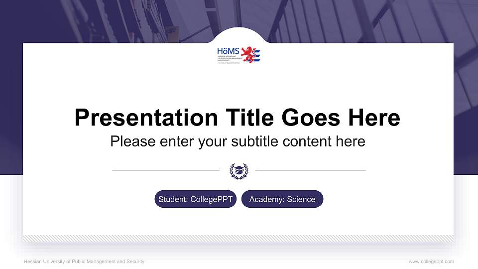 Hessian University of Public Management and Security National Scholarship Defense PPT Template16:9 ratio PPT effect preview image