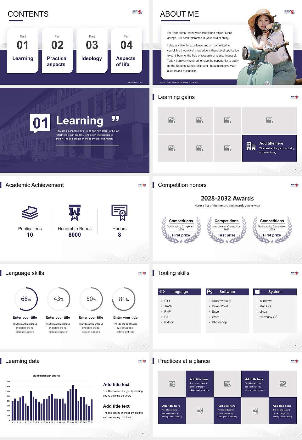 Hessian University of Public Management and Security National Scholarship Defense PPT Template16:9 ratio PPT effect preview image2