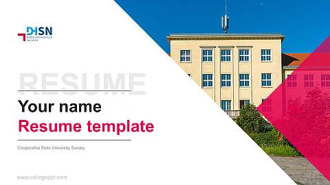 Cooperative State University Saxony Resume PPT Template
