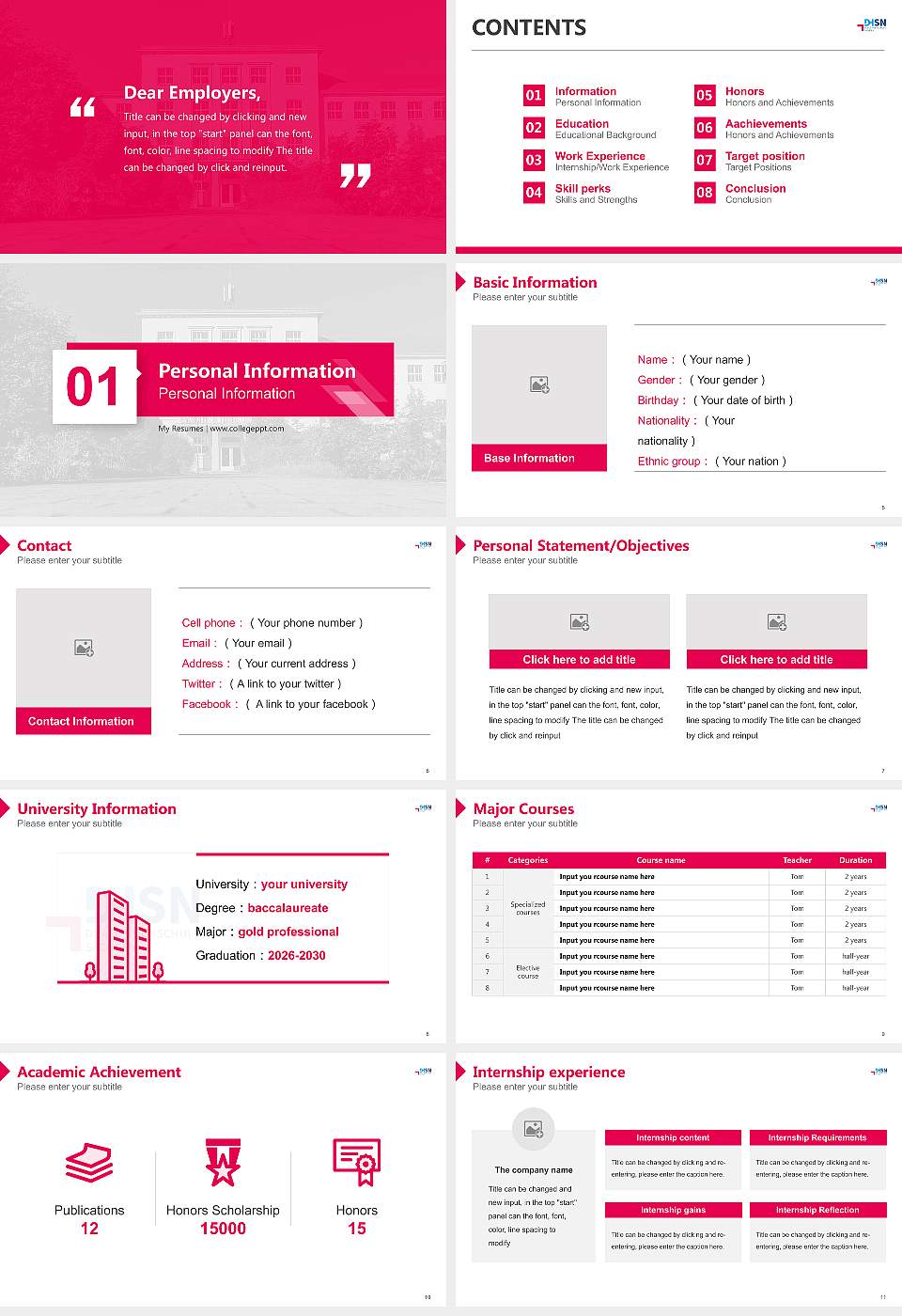 Cooperative State University Saxony Resume PPT Template16:9 ratio PPT effect preview image2