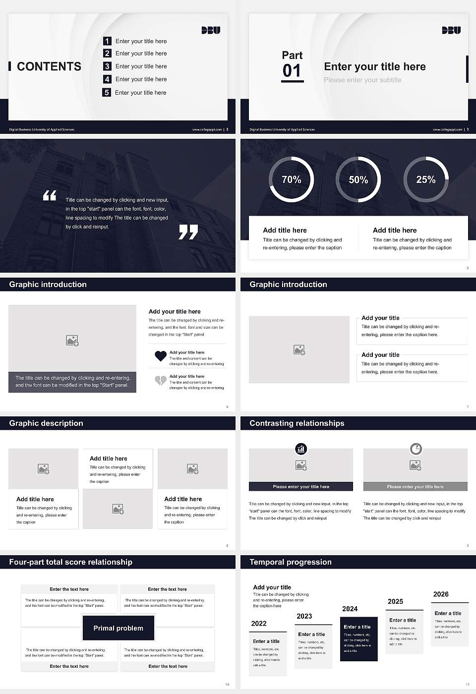 Digital Business University of Applied Sciences Thesis Proposal/Graduation Defense PPT Template16:9 ratio PPT effect preview image2